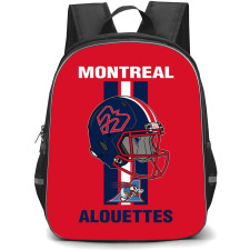 Montreal Alouettes Backpack School Bag StudentPack - Team Helmet Poster In Red Background