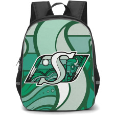 Saskatchewan Roughriders Backpack School Bag StudentPack - Logo Overlay Background