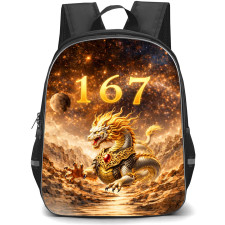 Chinese Zodiac Dragon Sign Backpack School Bag StudentPack - Dragon Sign Primary Element Earth Lucky Number 1 6 and 7