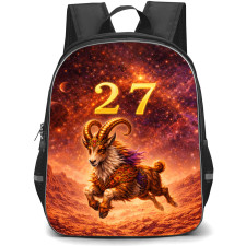 Chinese Zodiac Goat Sign Backpack School Bag StudentPack - Goat Sign Primary Element Earth Lucky Number 2 and 7