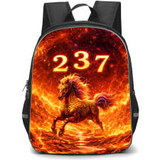 Chinese Zodiac Horse Sign Backpack School Bag StudentPack - Horse Sign Primary Element Fire Lucky Number 2 3 and 7