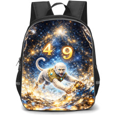 Chinese Zodiac Monkey Sign Backpack School Bag StudentPack - Monkey Sign Primary Element Metal Lucky Number 4 and 9