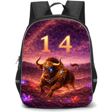 Chinese Zodiac Ox Cow Sign Backpack School Bag StudentPack - Ox Cow Sign Primary Element Earth Lucky Number 1 and 4