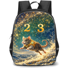 Chinese Zodiac Rat Sign Backpack School Bag StudentPack - Rat Sign Primary Element Water Lucky Numbers 2 and 3