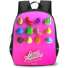 Candy Crush Backpack StudentPack - Candy Crush Sweet Passions 3D Art On Pink Background