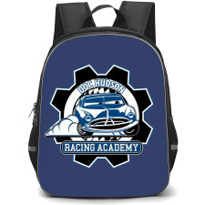 Cars Doc Hudson Backpack StudentPack - Doc Hudson Racing Academy Logo On Blue Background