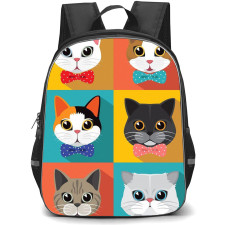 Cat Backpack StudentPack - Cat Avatar Vector Art On Colorful Background