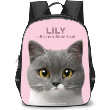 The British Shorthair Cat Backpack StudentPack - Lily The British Shorthair Cat Portrait On Pink Background