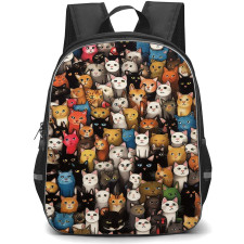 Cat Backpack StudentPack - Cat Collage Drawing Poster