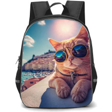 Cat Backpack StudentPack - Cat Sitting Wearing Sunglasses