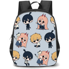 Chainsaw Man Backpack StudentPack - Chainsaw Man Characters Chibi Art Pattern Art