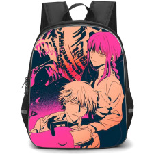 Chainsaw Man Backpack StudentPack - Denji And Makima Sitting Pop Art