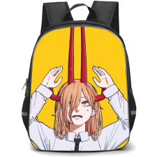 Chainsaw Man Power Backpack StudentPack - Power Portrait On Yellow Background