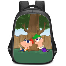 Chibi Tiny Tales Backpack StudentPack - Chibi Tiny Tales Phineas And Ferb Sittining Under A Tree
