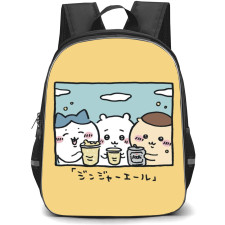 Chiikawa Backpack StudentPack - Chiikawa 03 Cute Characters Enjoy Juice in TV Frame Art