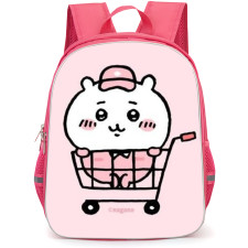 Chiikawa Backpack StudentPack - Chiikawa Cute Pinky Sitting in Shopping Cart Wallpaper