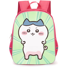 Chiikawa Little Eight Cats Backpack StudentPack - Chiikawa Cat Running with Green Pattern Background