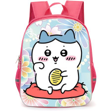 Chiikawa Little Eight Cats Backpack StudentPack - Chiikawa Cat Sitting and Multi Flower Background