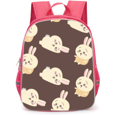 Chiikawa Rabbit Backpack StudentPack - Rabbit Siting and Sleep Stickers on Brown Background