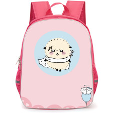 Chiikawa Sea Otter Hero Backpack StudentPack - Sea Otter Hero Carry Weapon and Wear White Scarf Portrait Art