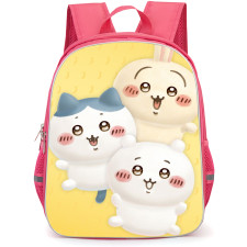 Chiikawa Backpack StudentPack - Chiikawa White Cute Cartoon Characters with Yellow Background