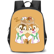 Chip N Dale Backpack StudentPack - Chip N Dale Chef Illustration Art On Brown Background
