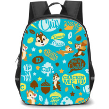 Chip N Dale Backpack StudentPack - Chip N Dale Crackin Me Up Sticker Art On Blue Background