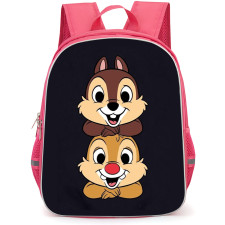 Chip N Dale Backpack StudentPack - Chip N Dale Smiling On Black Background