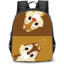 Chip N Dale Backpack StudentPack - Chip N Dale Up And Down Portrait On Brown Background