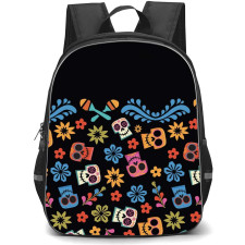 Coco School Backpack StudentPack - Graphic Art Pattern Black Background