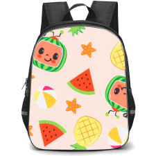 Cocomelon Lane Backpack School Bag StudentPack - Series Logo Fruit Pattern