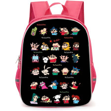 Crayon Shin-Chan Backpack StudentPack - Crayon Shin-Chan Characters Collage Black Background