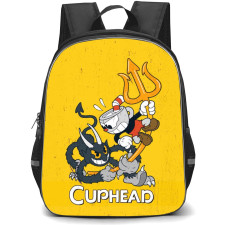 Cuphead Backpack School Bag StudentPack - Cuphead Devil Fight Poster