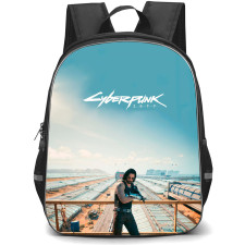 Cyberpunk 2077 Johnny Silverhands Backpack StudentPack - Johnny Silverhands Standing On a Flyover