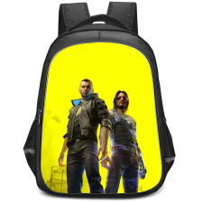 Cyberpunk 2077 Johnny Silverhands Backpack StudentPack - Johnny Silverhand V Standing On Yellow Background