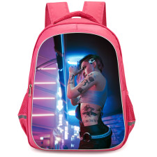 Cyberpunk 2077 Judy Alvarez Backpack StudentPack - Judy Alvarez Standing Under Neon Light