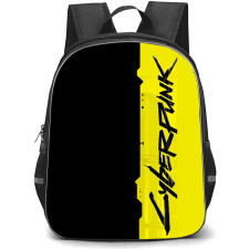 Cyberpunk 2077 Backpack StudentPack - Cyberpunk 2077 Logo Yellow And Black Background