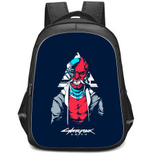 Cyberpunk 2077 Backpack StudentPack - Cyberpunk 2077 Samurai Demon Portrait On Blue Background