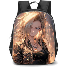 Dragon Ball Android 18 School Backpack StudentPack - Android 18 Side Portrait Sparkling Background
