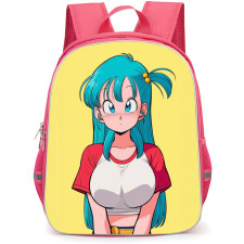 Dragon Ball Z Bulma Backpack School Bag StudentPack - Bulma Pouting Portrait Yellow Background
