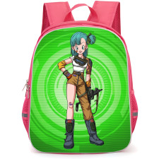 Dragon Ball Z Bulma Backpack School Bag StudentPack - Bulma Standing Portrait Green Hologram Background