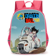 Dragon Ball Z Backpack School Bag StudentPack - Bulma And Goku Riding Retro Series Poster