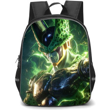 Dragon Ball Cell School Backpack StudentPack - Cell Side Portrait Green Background