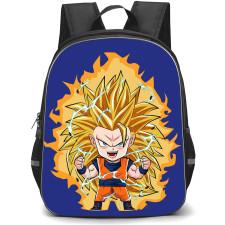 Dragon Ball Goku Backpack StudentPack - Super Saiyan 3 Goku Standing Chibi Art