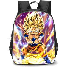Dragon Ball Daima Goku Backpack StudentPack - Mini Goku Angry On Thunder Background Poster