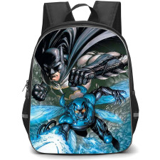 Blue Beetle Backpack StudentPack - Blue Beetle And Batman Attack Mode Comic Art