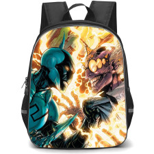 Blue Beetle Backpack StudentPack - Blue Beetle Vs Stopwatch Comic Art