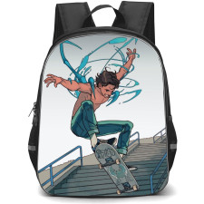 Blue Beetle Jaime Reyes Backpack StudentPack - Jaime Reyes Playing Skateboard Comic Art