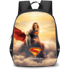 Supergirl Backpack School Bag StudentPack - Supergirl Dog Sitting In Clouds Series Poster
