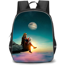 Supergirl Backpack School Bag StudentPack - Supergirl Dog Sitting In Sky Background